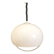 Suspension Meblo blanche vintage : luminaires italiens des années 1970, inspirés de l'ère spatiale.