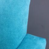 Blue velvet armchair 1960s