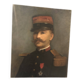 Portrait of a French officer – Oil on canvas signed "Cavalli", 1905