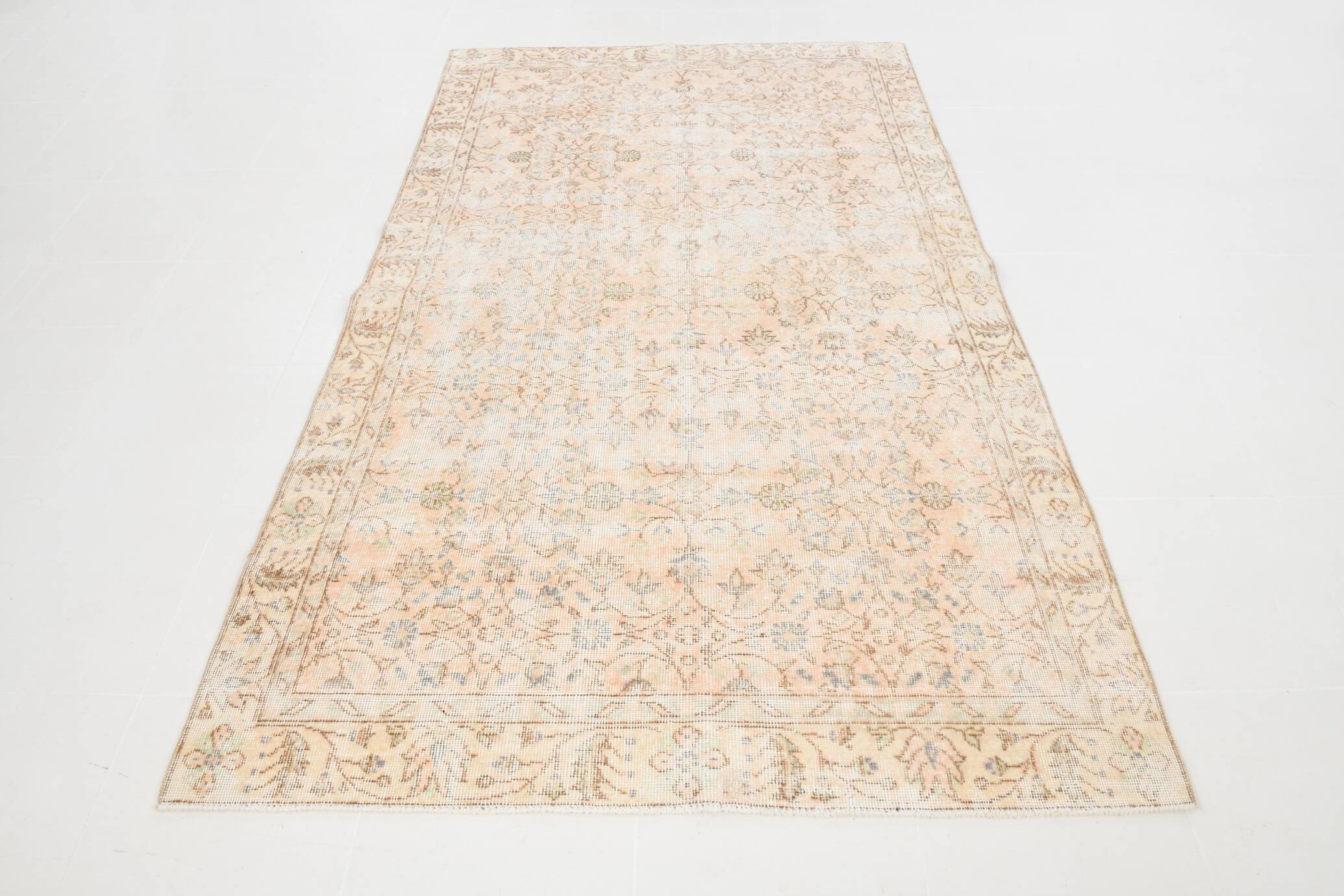 5x9 Peach Orange Turkish Rug, 154x26Cm