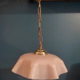 Suspension lampshade corole glass Rose lace