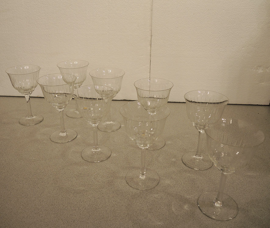 9 Old Stemmed Glasses – Cut Pattern – Villeroy Boch