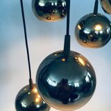 Golden Cascade 5-Ball Ceiling Lamp, Italy, 1980s