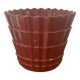 Old Saint Clément vintage burgundy red ceramic flowerpot