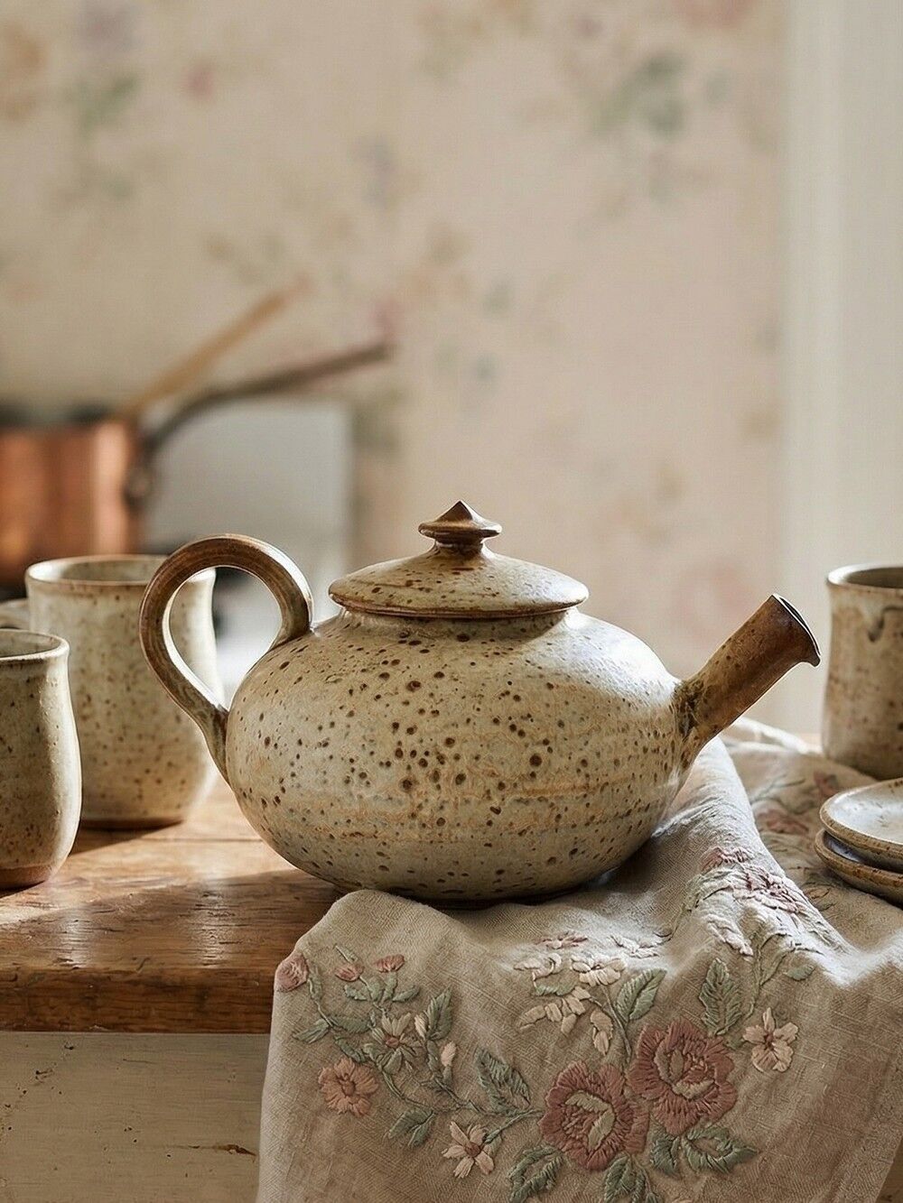 Glazed stoneware teapot by Jean-Pierre Prud’homme, La Borne, 1960s.