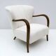 Malatesta and Masson Art Déco Style Italian Walnut and Bouclé Armchair, 50
