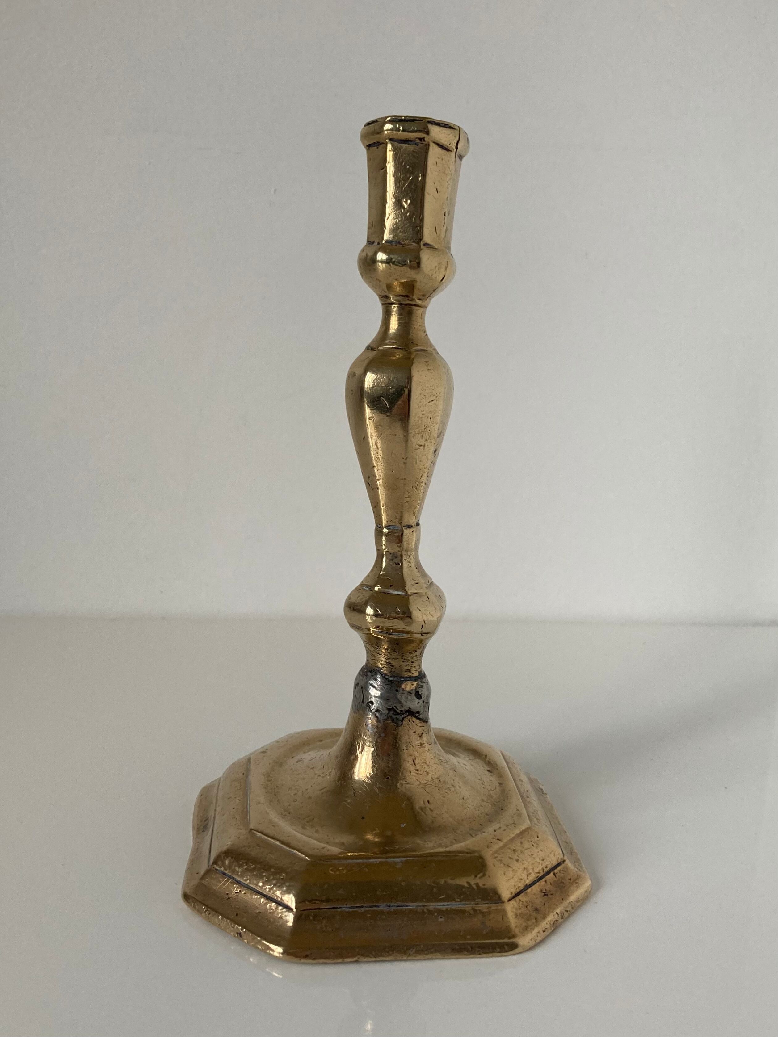 Louis XIV style bronze candle holder