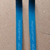 Pair of vintage wooden skis 206 cm color Blue