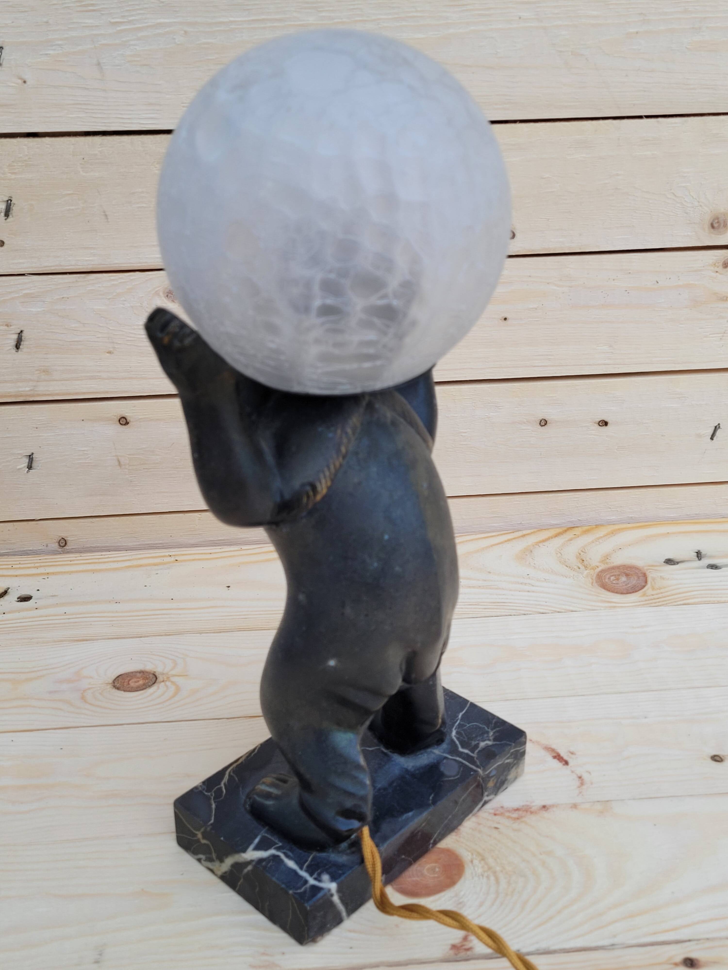 Art deco Bear lamp signed by the artist Irénée Rochard, circa 1930.