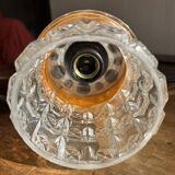 Small raak chrome and orange pendant light