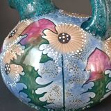 Iridescent porcelain vase with dandelion decoration, Amphora, Czechoslovakia, 1920.