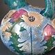 Iridescent porcelain vase with dandelion decoration, Amphora, Czechoslovakia, 1920.