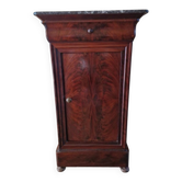 Louis Philippe XIX mahogany veneer and marble bedside table