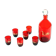 Midcentury alcohol bottle & shots set in red glass, Czechoslovakia circa 1960s