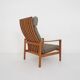 Mid-century oak high back lounge chair by Hartmut Lohmeyer for Wilkhahn, Germany 1960's