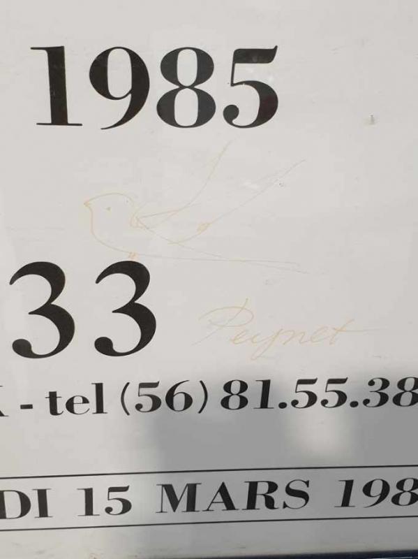 Autograph poster signed Les Amoureux de Peynet Atelier 33