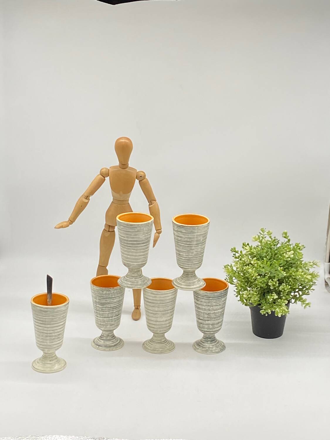 Set of 6 vintage mazagrans, Salins France