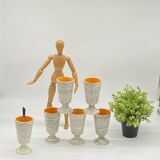 Set of 6 vintage mazagrans, Salins France