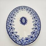 Grand plat ancien en porcelaine bleu et blanc