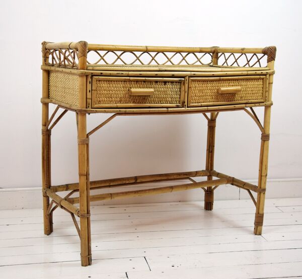 Bureau en rotin, années 50