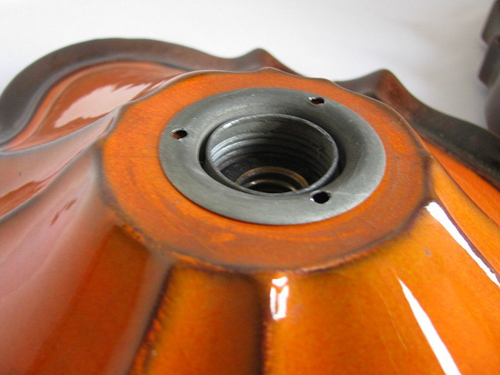 Ensemble de 2 lampes allemandes orange de mur en céramique de la lave de la 1960 / 70s