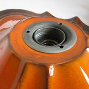Ensemble de 2 lampes allemandes orange de mur en céramique de la lave de la 1960 / 70s
