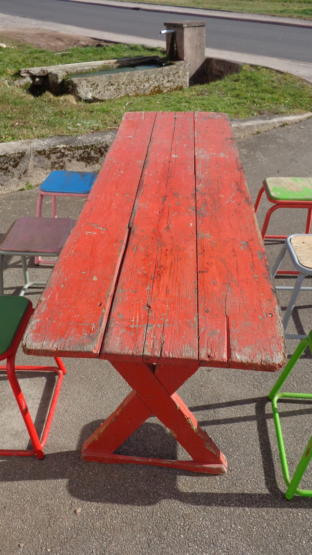 Brewery table and 6 stools