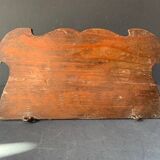 Black Forest carved wooden wall console, harness with wolf decoration