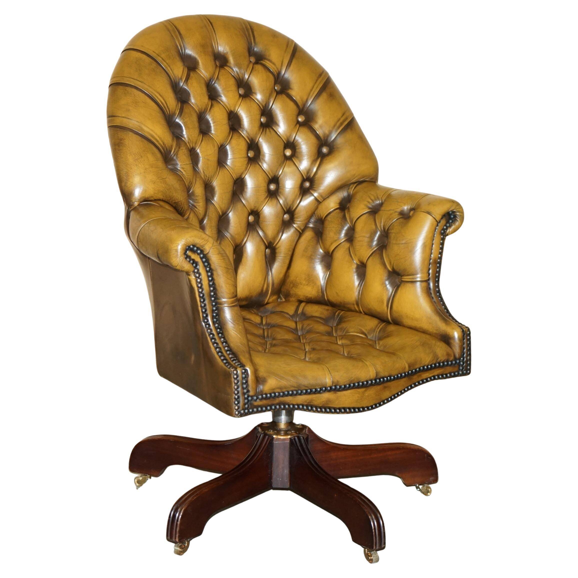 Vintage Leather Chesterfield Director's Armchair