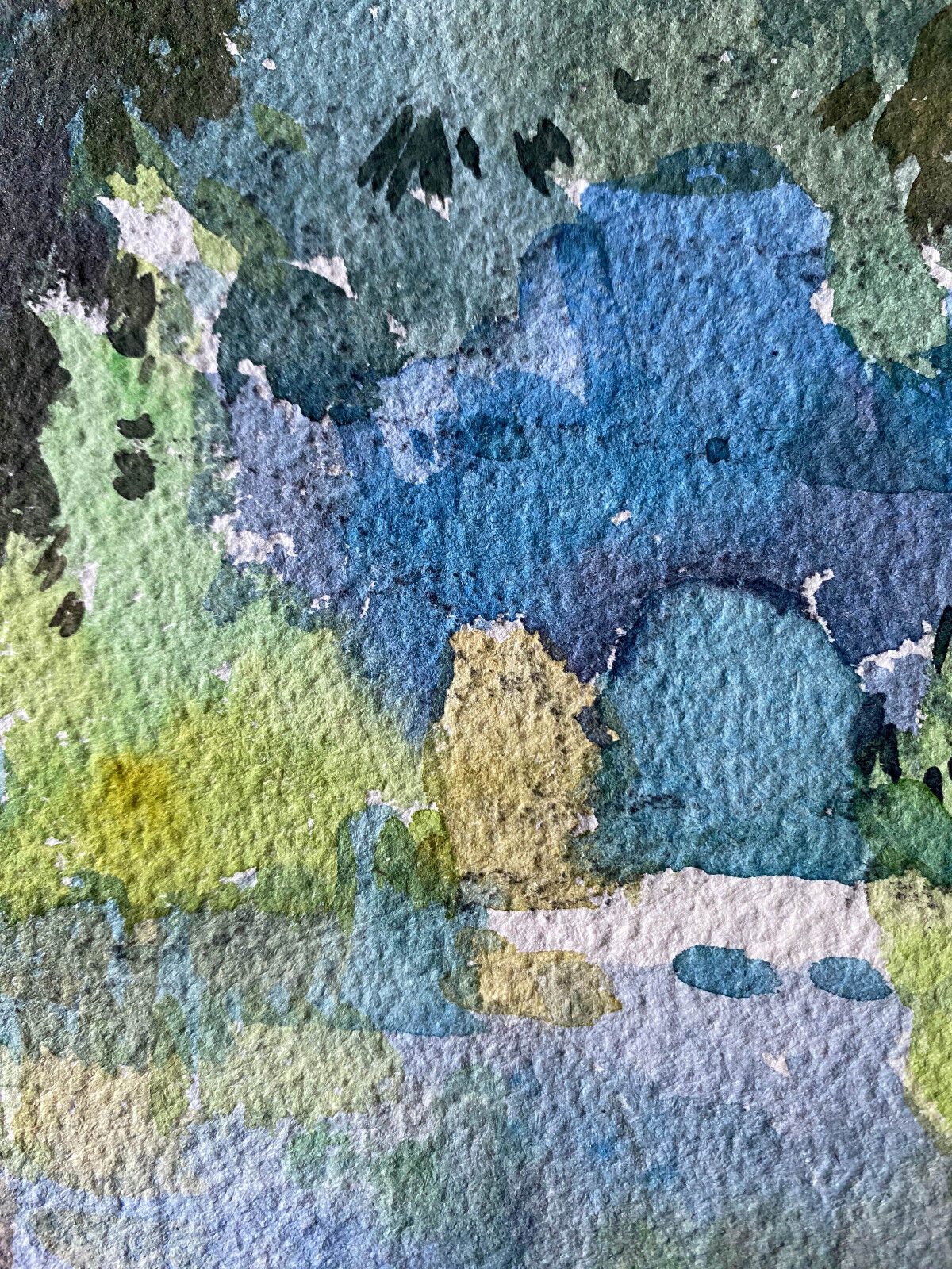 Painting "Bord de l'Ouche" (Côte d'Or) signed by Auguste Drouot Watercolor