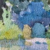 Painting "Bord de l'Ouche" (Côte d'Or) signed by Auguste Drouot Watercolor