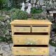 Commode en bois peint a décor de fleurs