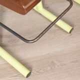 Pair of vintage 70s stools in iron and wood italian design