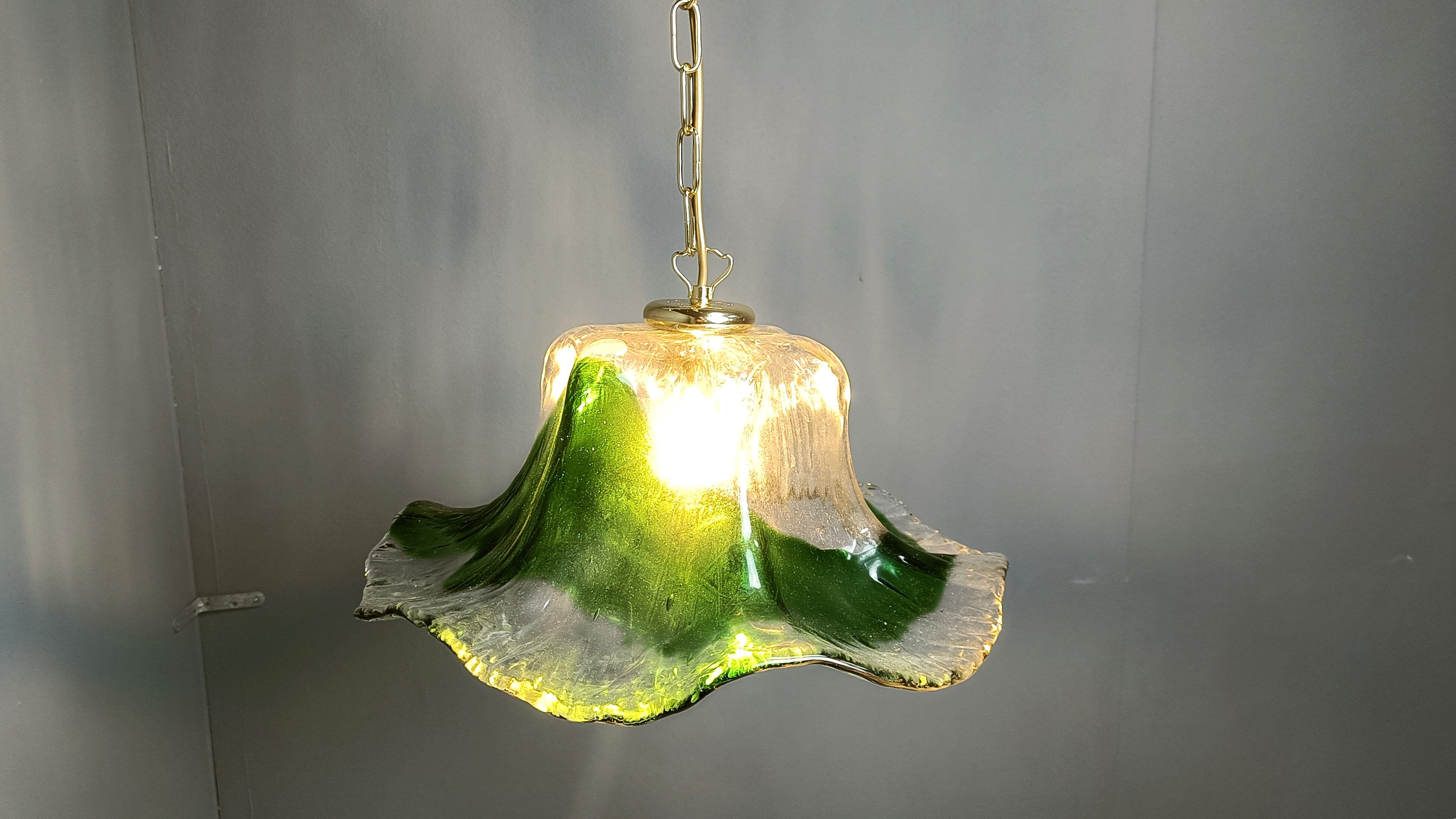 Vintage Murano glass pendant light, for Mazzega, 1960s