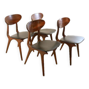 Lot de 4 chaises de salle