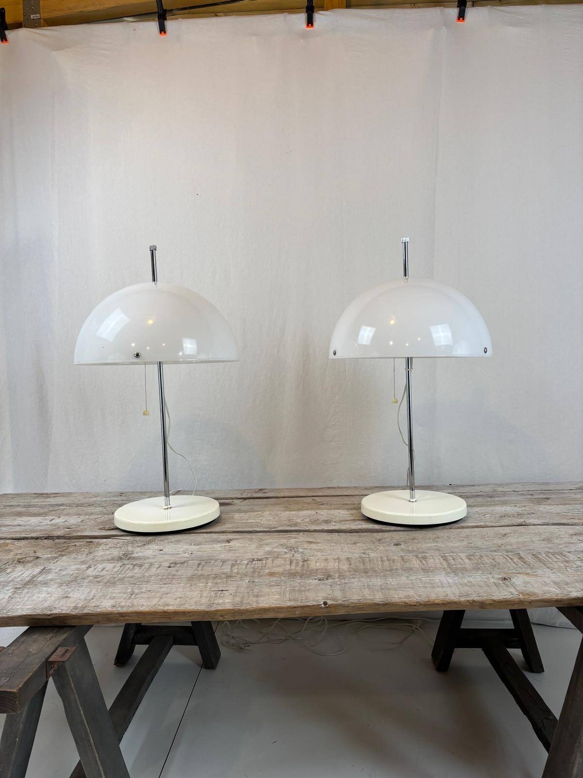 pair of Mushroom lamps by Fagerhult - Sweden 1970s