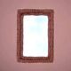 Vintage rectangular woven rattan wall mirror
