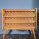 Vintage rattan chest of drawers, antique furniture