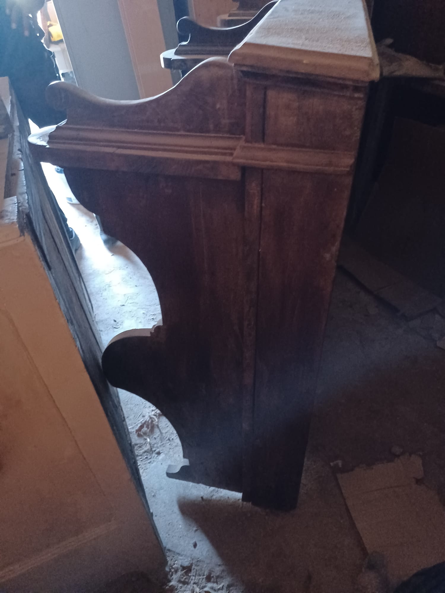 3 wooden choir stalls