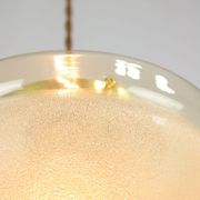 Mid-century Italian Brass and Glass Pendant Lamps, set of 2