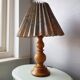Wooden table lamp with 80s fabric blind