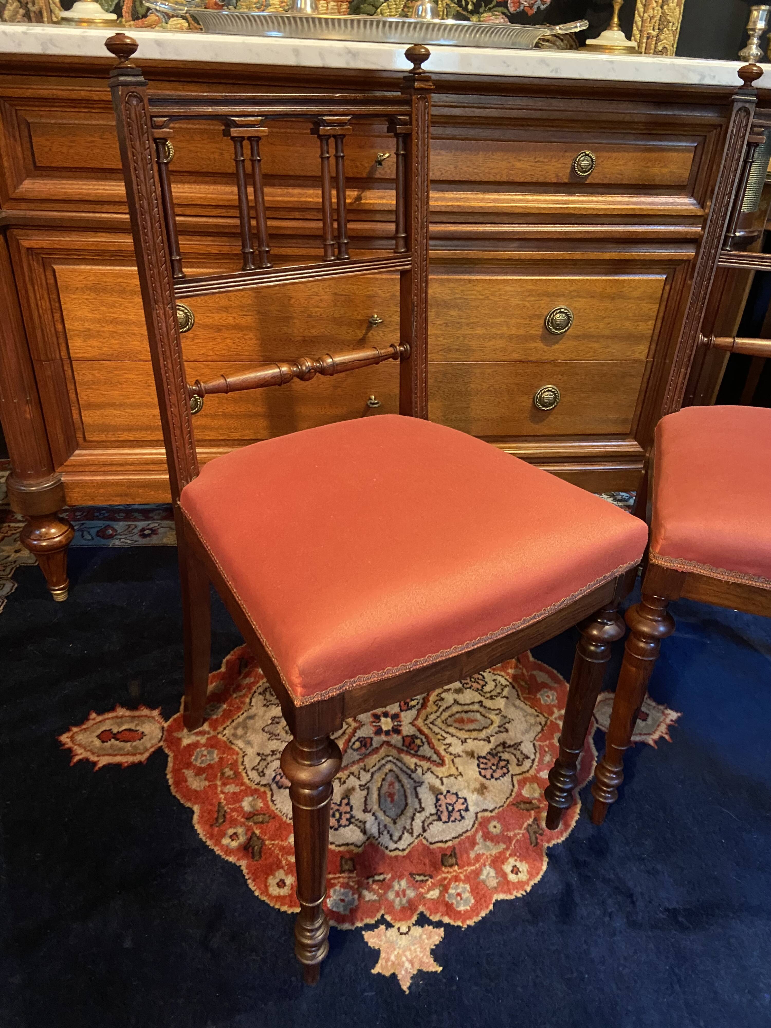 Pair of rosewood chairs from the 19th century, Napoleon III style.