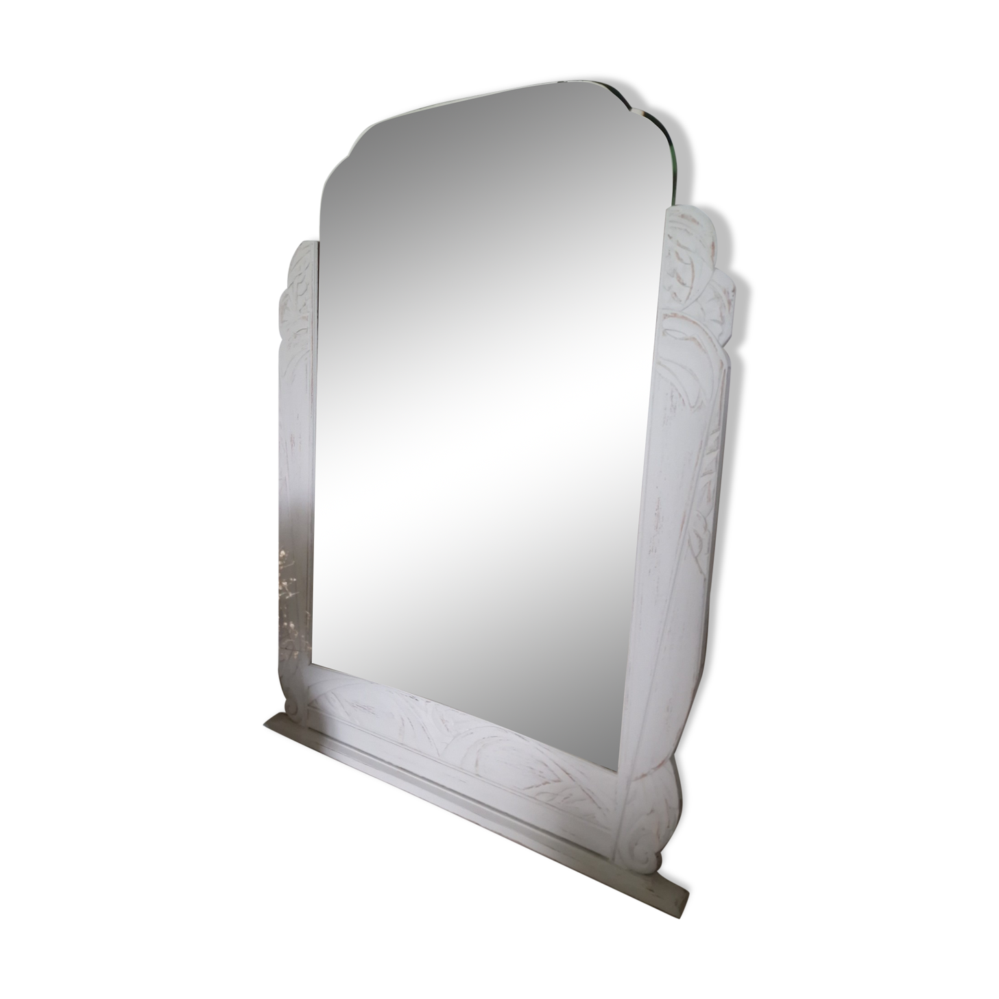 Grey art deco mirror