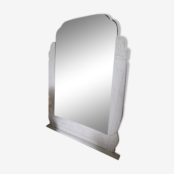 Grey art deco mirror