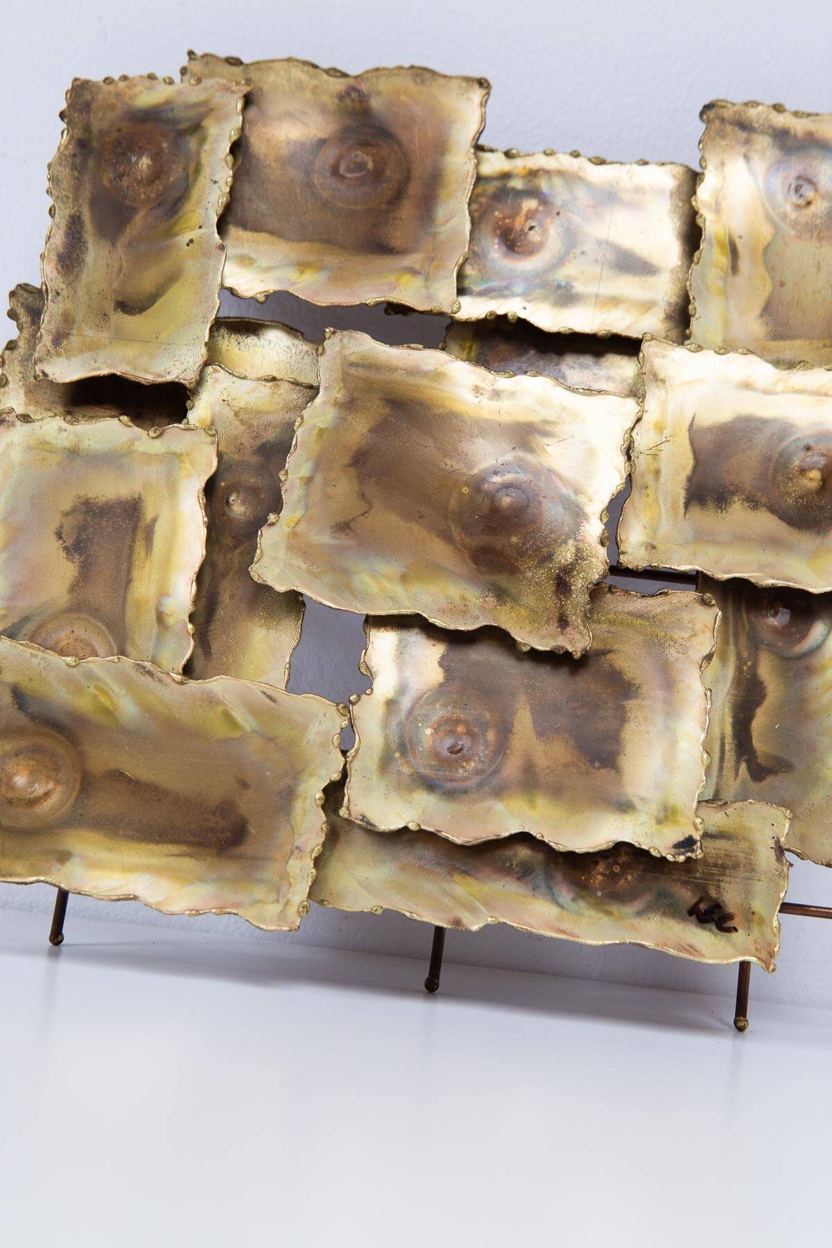 Sculpture or wall decoration in brass sheets USA circa 1970 (28 cm)