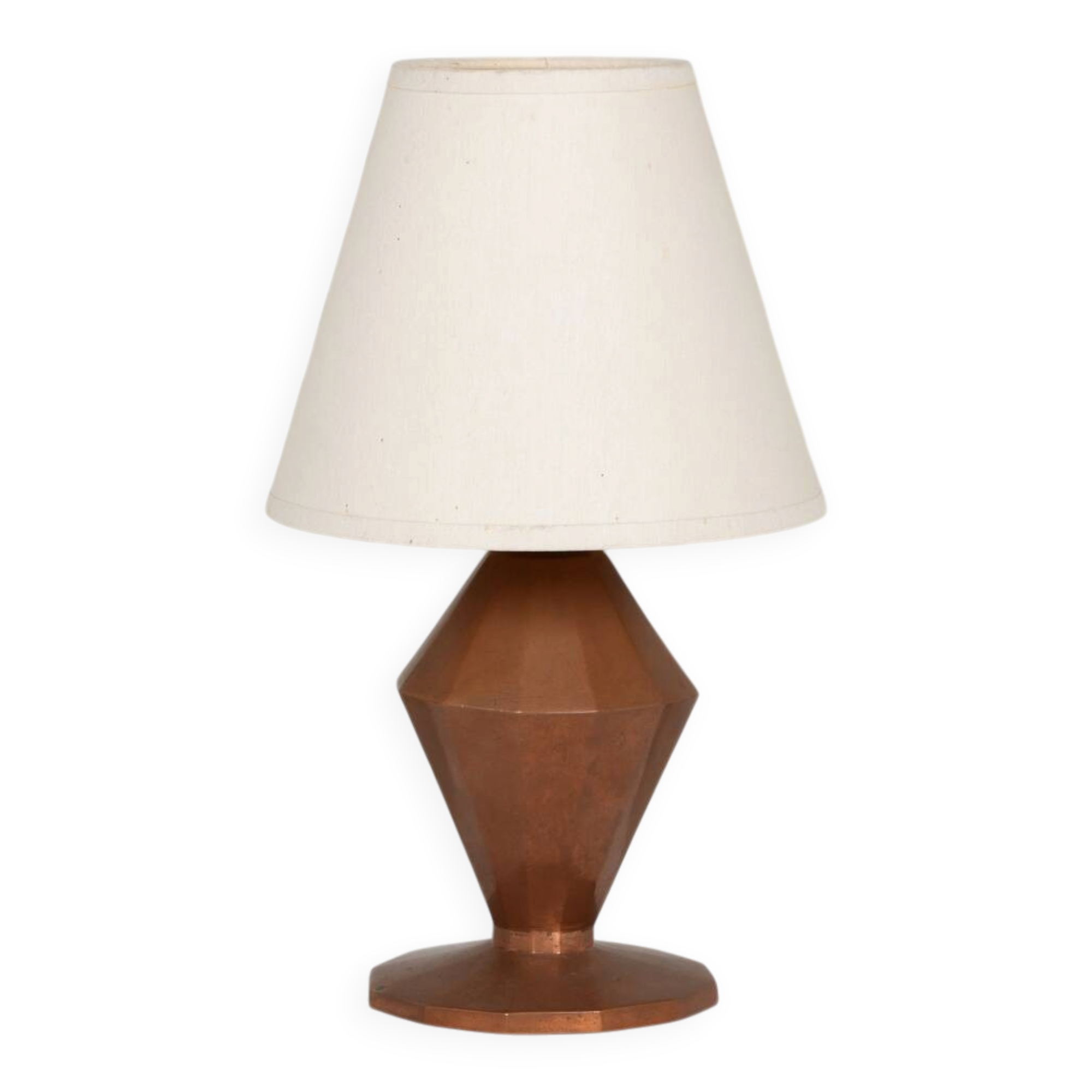Art Deco Modernist lamp in copper dinanderie circa 1930