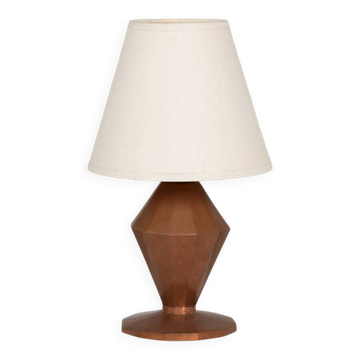 Lampe Art Déco Moderniste en dinanderie de cuivre circa 1930