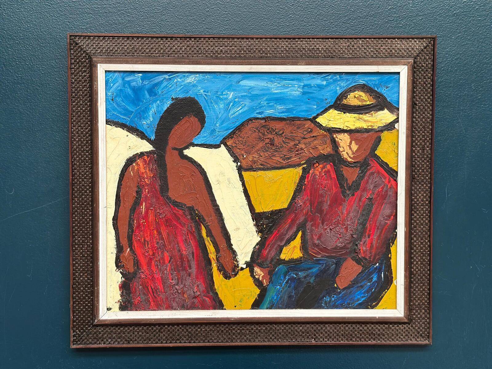 Original Swedish Oil on Canvas – “The Exchange” by Rollo – Signed – Vintage