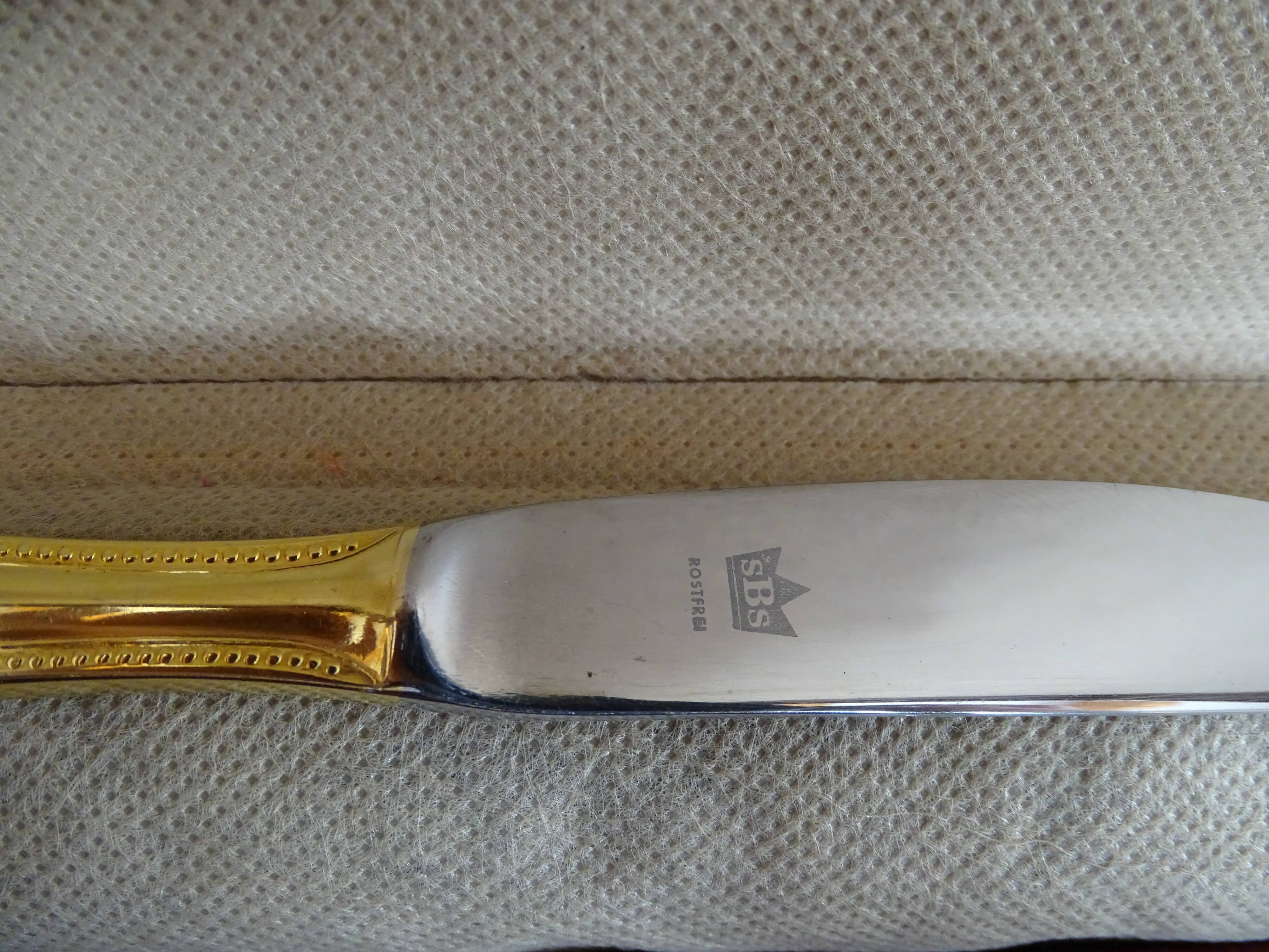 Ménagère Bestecke Solingen 70 pieces gold plated 24 carat for 12 people