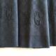 Set of 4 old black damask towels embroidered monogram MC, circa 1920